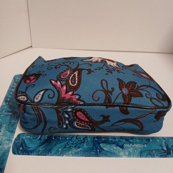 Estée Lauder Blue Paisley Cosmetic Bag – Floral Makeup Pouch – Travel Size - Picture 7 of 11